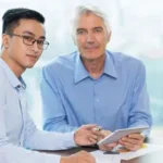 financial advisor with client