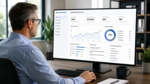 Supplier monitoring dealer network activity and enquiry performance through the QUOTECREW dashboard.